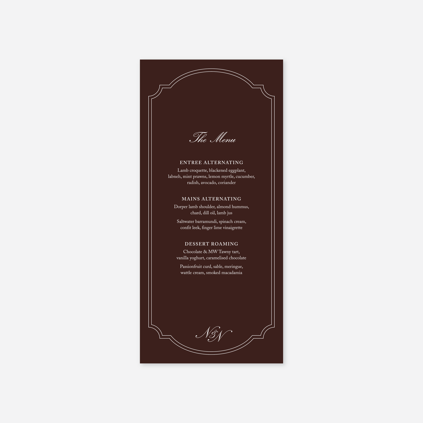 Heritage Menu