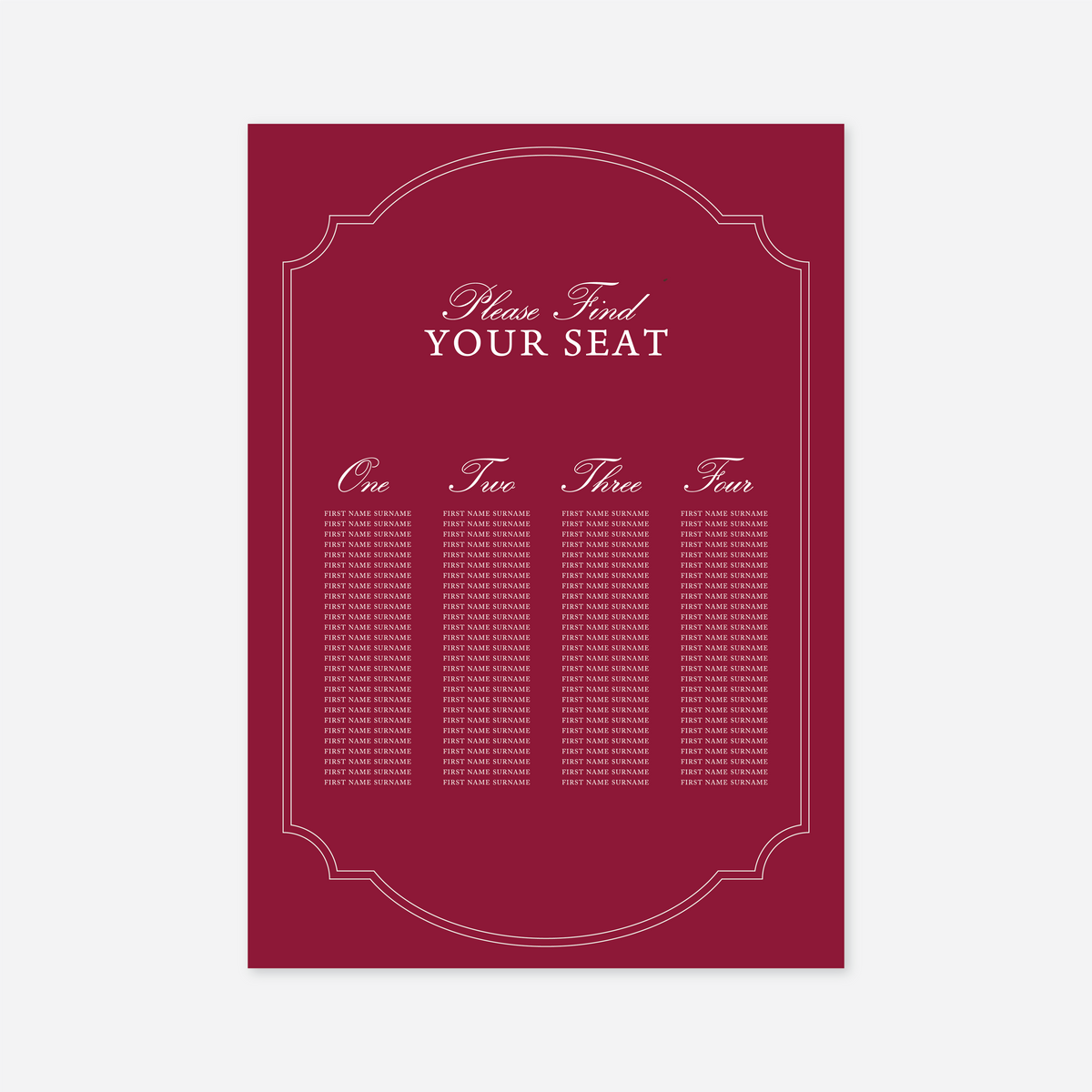Heritage Seating Chart