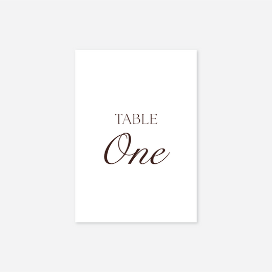 Romance wedding table number wedding stationery in Cherry — Just Hitched