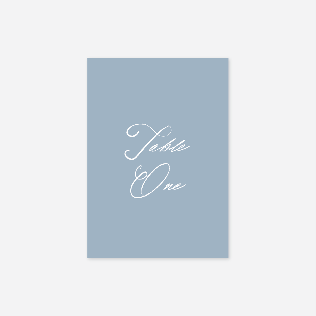 Elegance wedding table number wedding stationery in Blue — Just Hitched