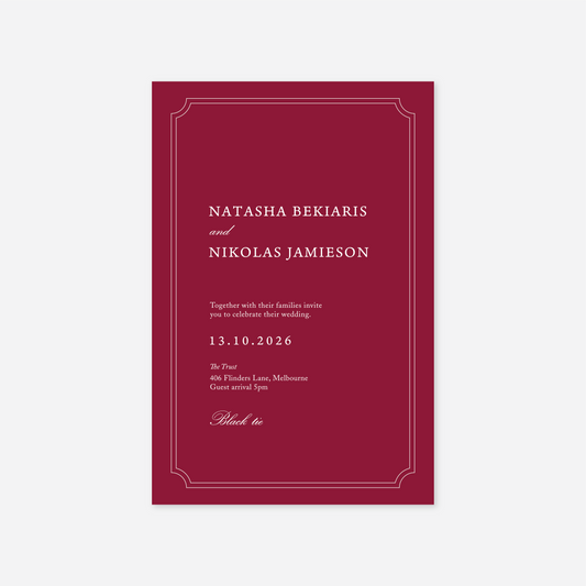 Heritage wedding invitation wedding stationery in Chocolate Brown — Just Hitched
