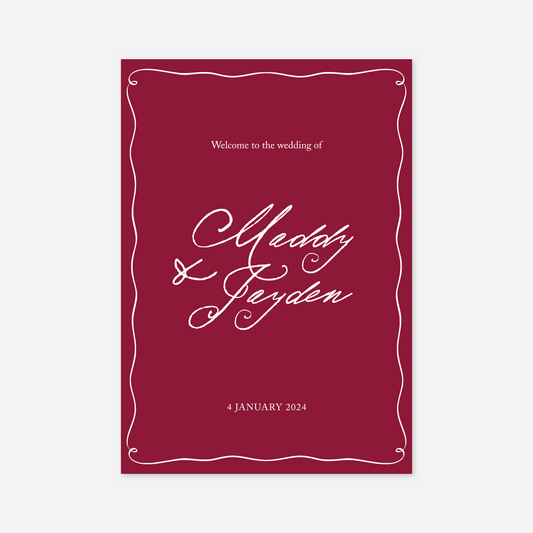Elegance wedding welcome sign wedding stationery in Blue — Just Hitched
