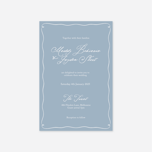 Elegance wedding invitation wedding stationery in Blue — Just Hitched
