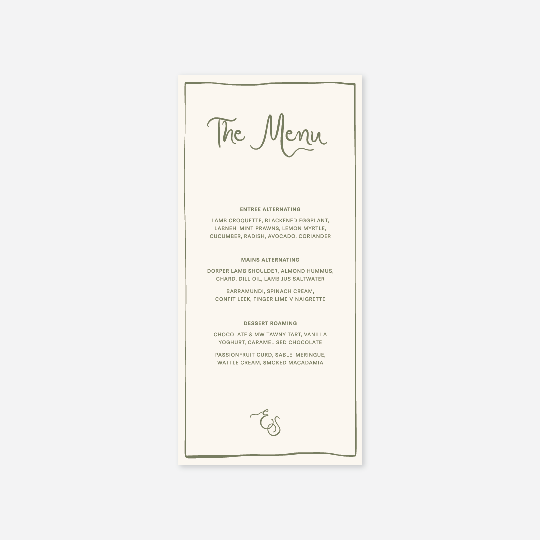 Whimsical Menu