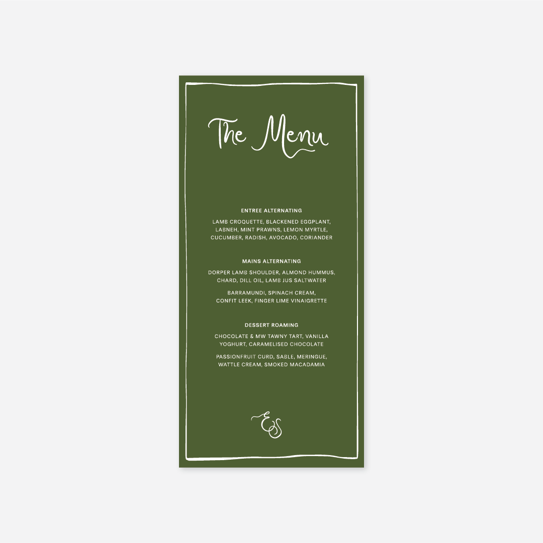 Whimsical Menu