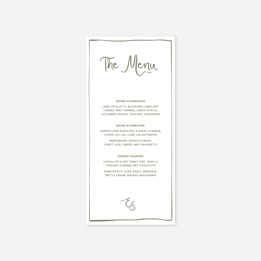 Whimsical Menu