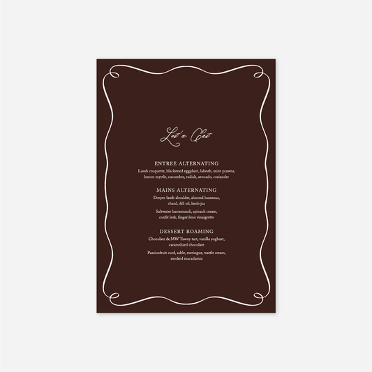 Elegance Menu