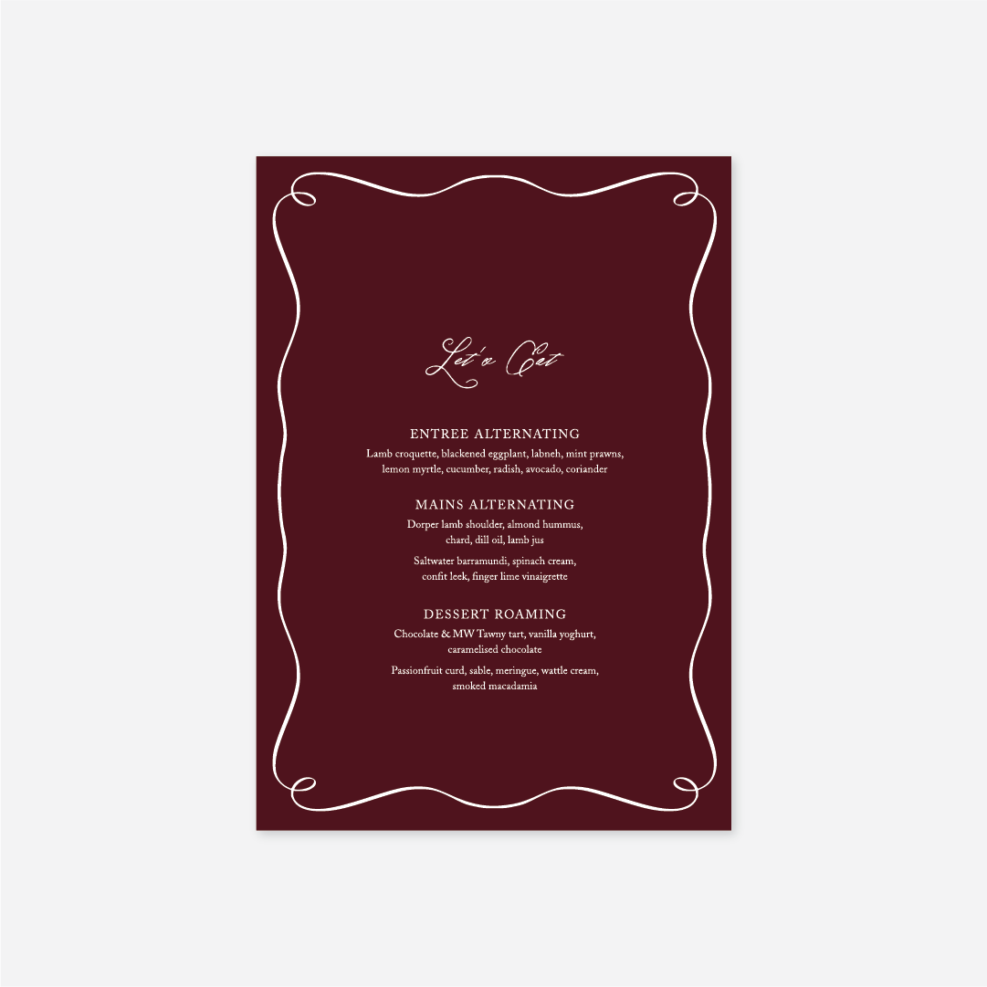 Elegance Menu
