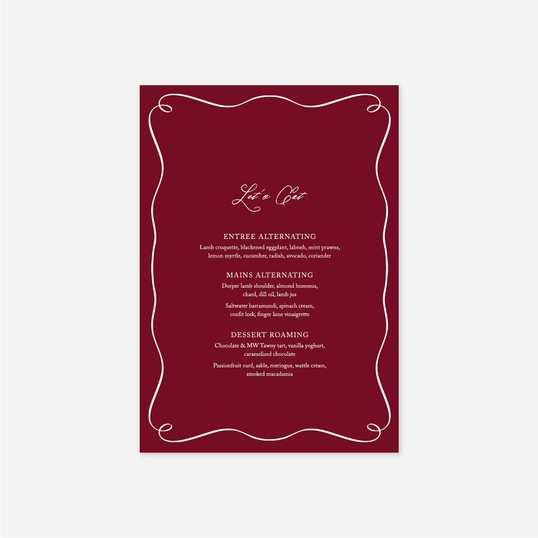 Elegance Menu