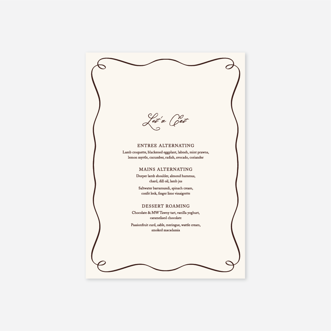 Elegance Menu