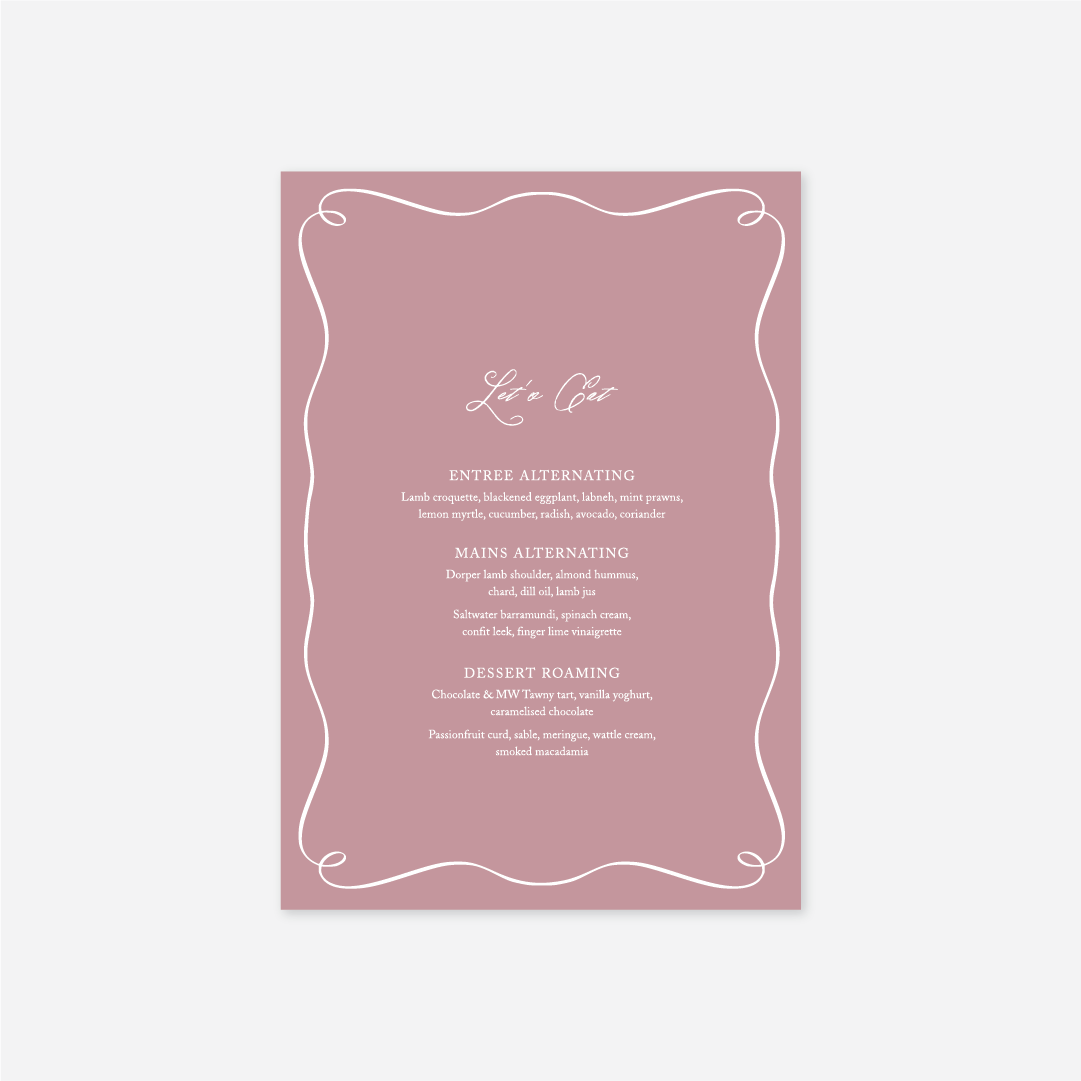 Elegance Menu