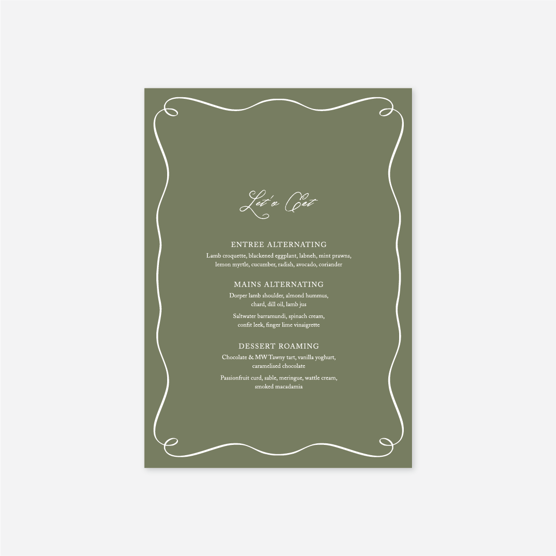 Elegance Menu