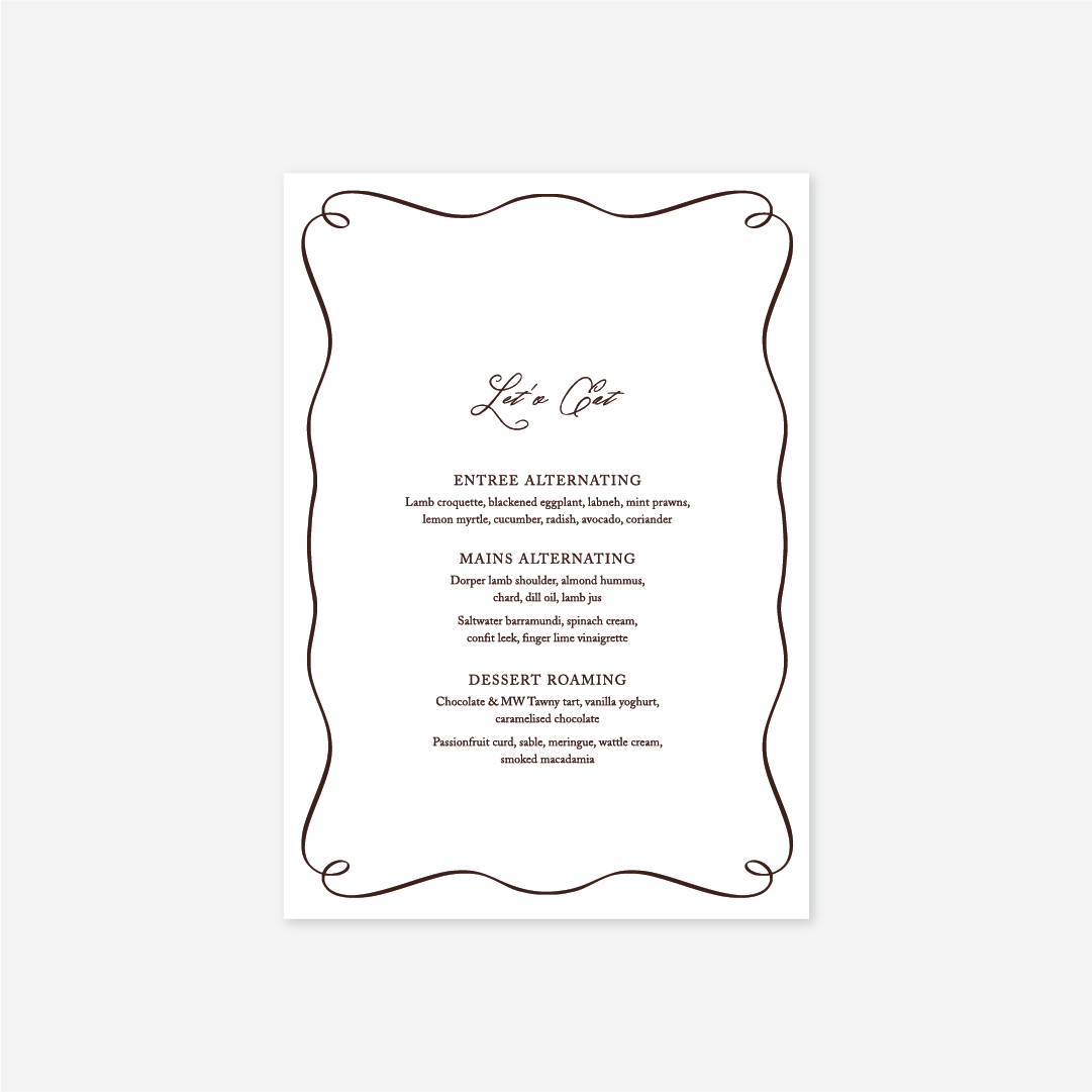 Elegance Menu