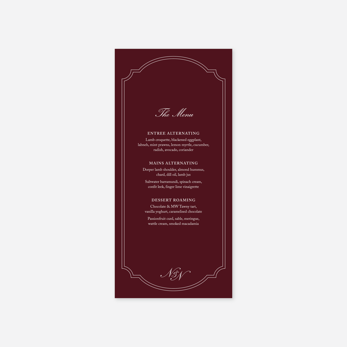 Heritage Menu