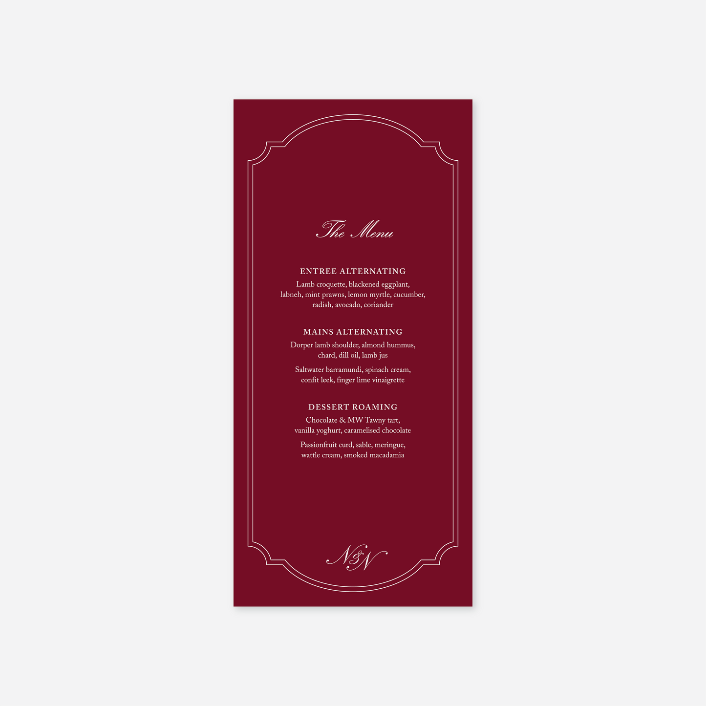 Heritage Menu
