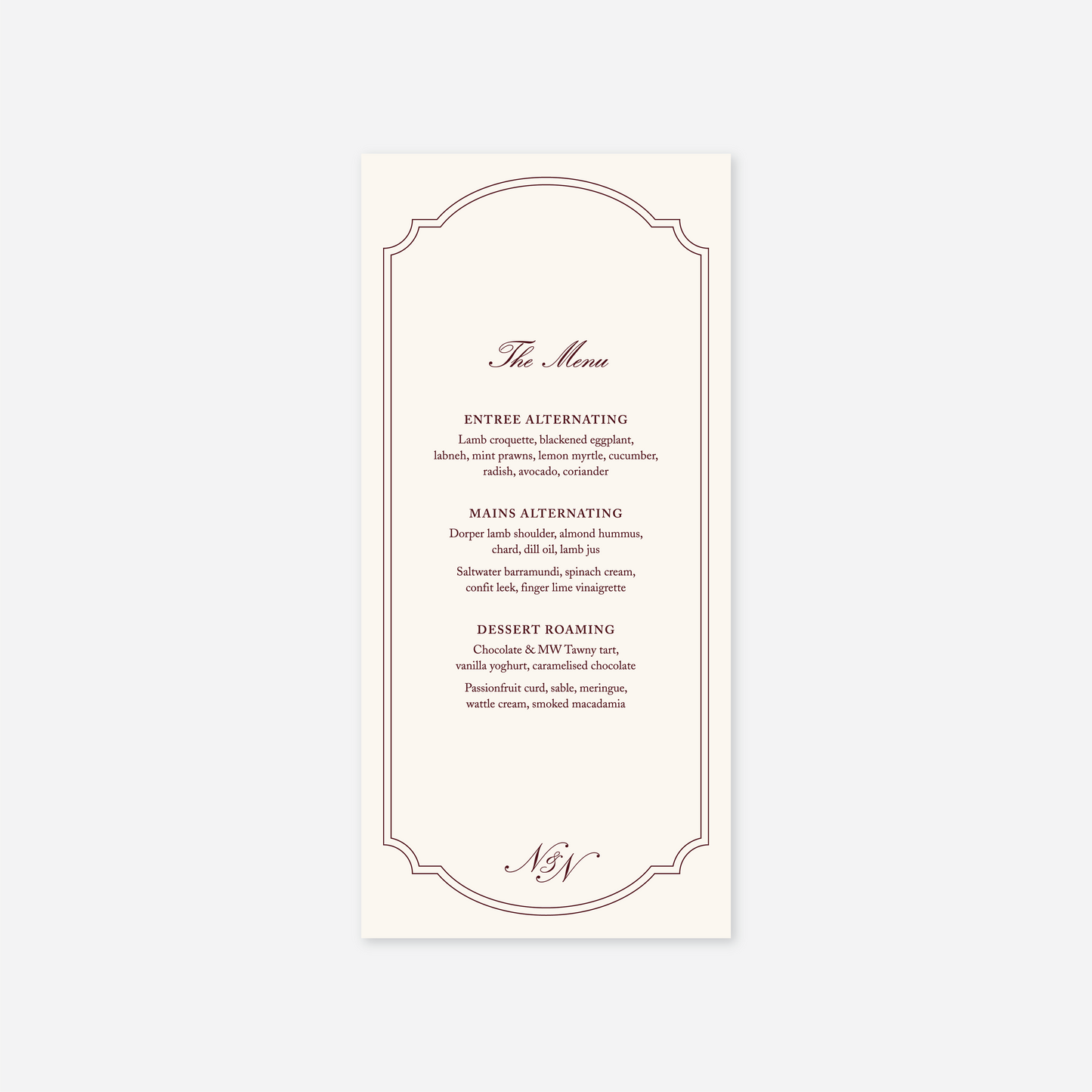 Heritage Menu