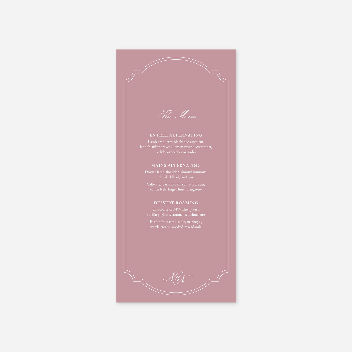 Heritage Menu