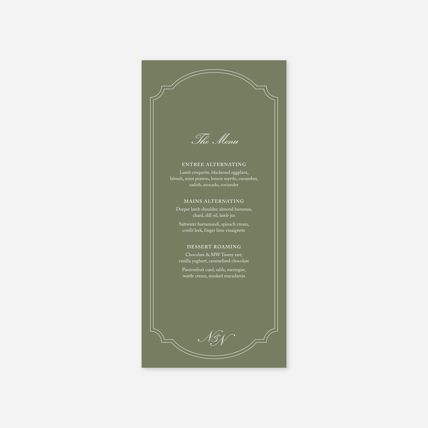 Heritage Menu