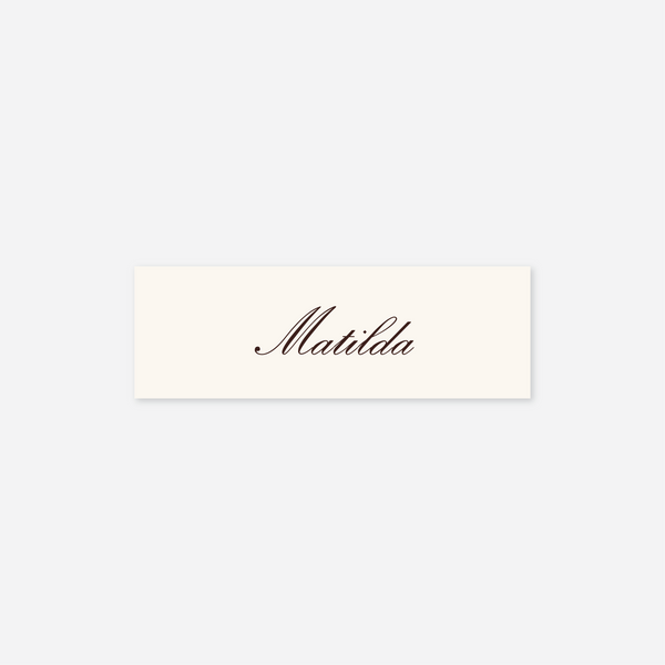 Heritage wedding name card wedding stationery in Ivory — Just Hitched