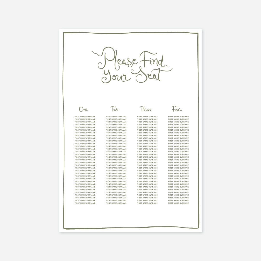 Whimsical Seating Chart
