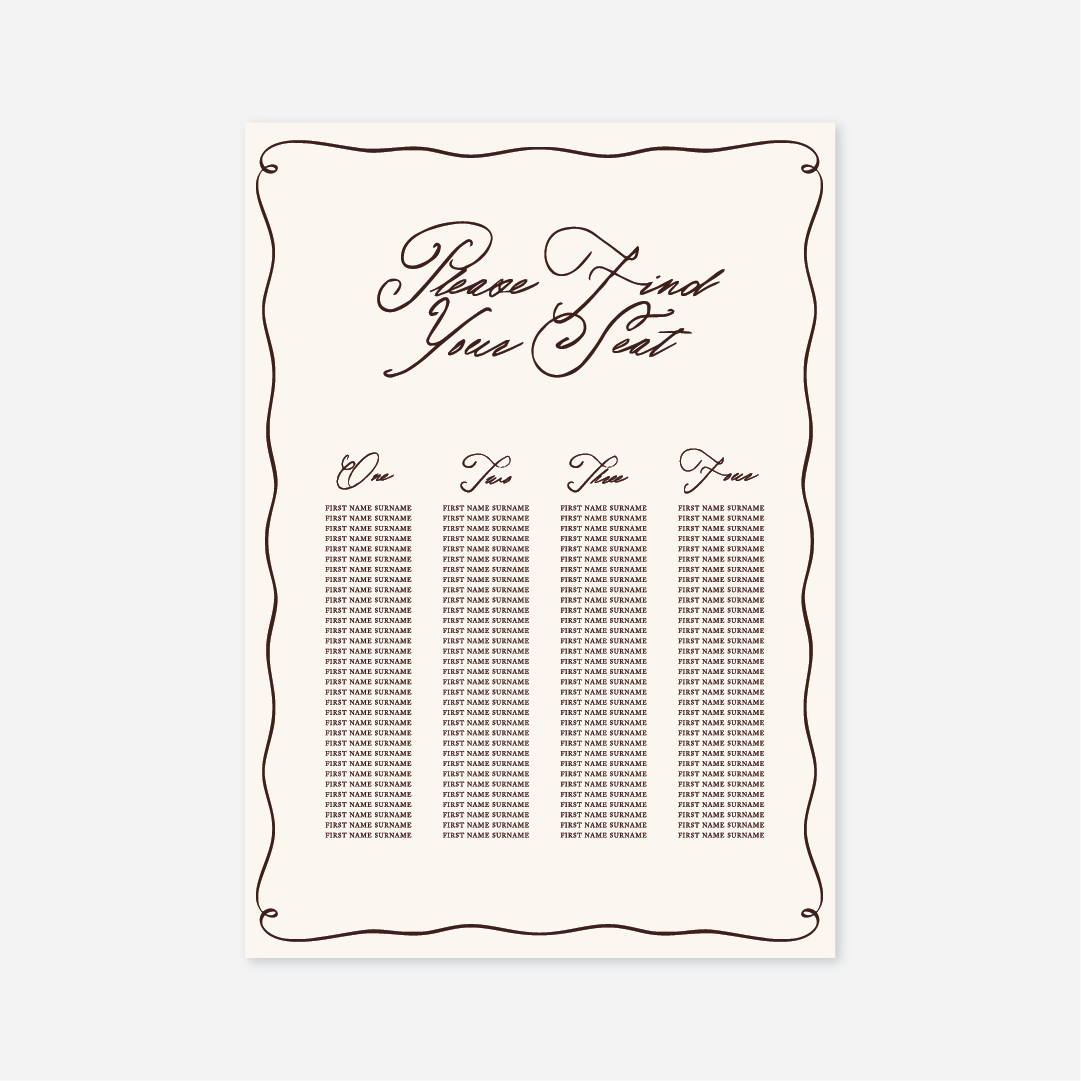 Elegance Seating Chart
