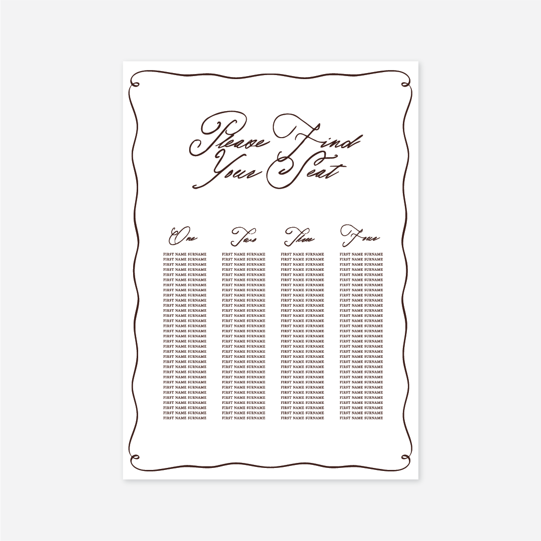 Elegance Seating Chart