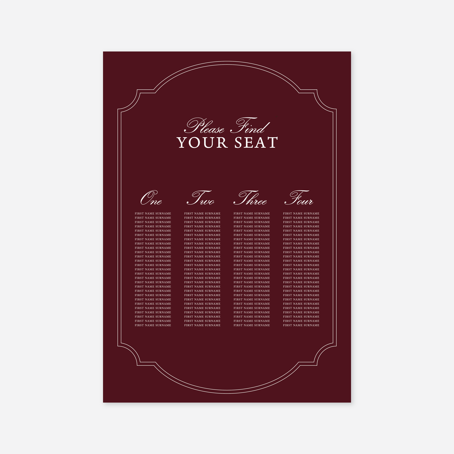 Heritage Seating Chart