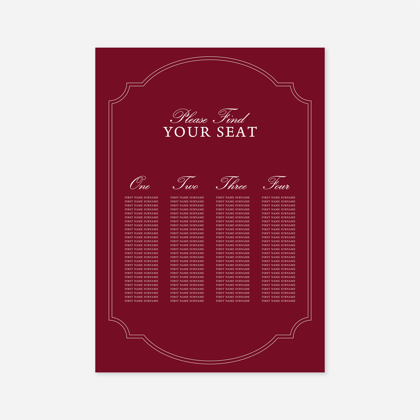 Heritage Seating Chart
