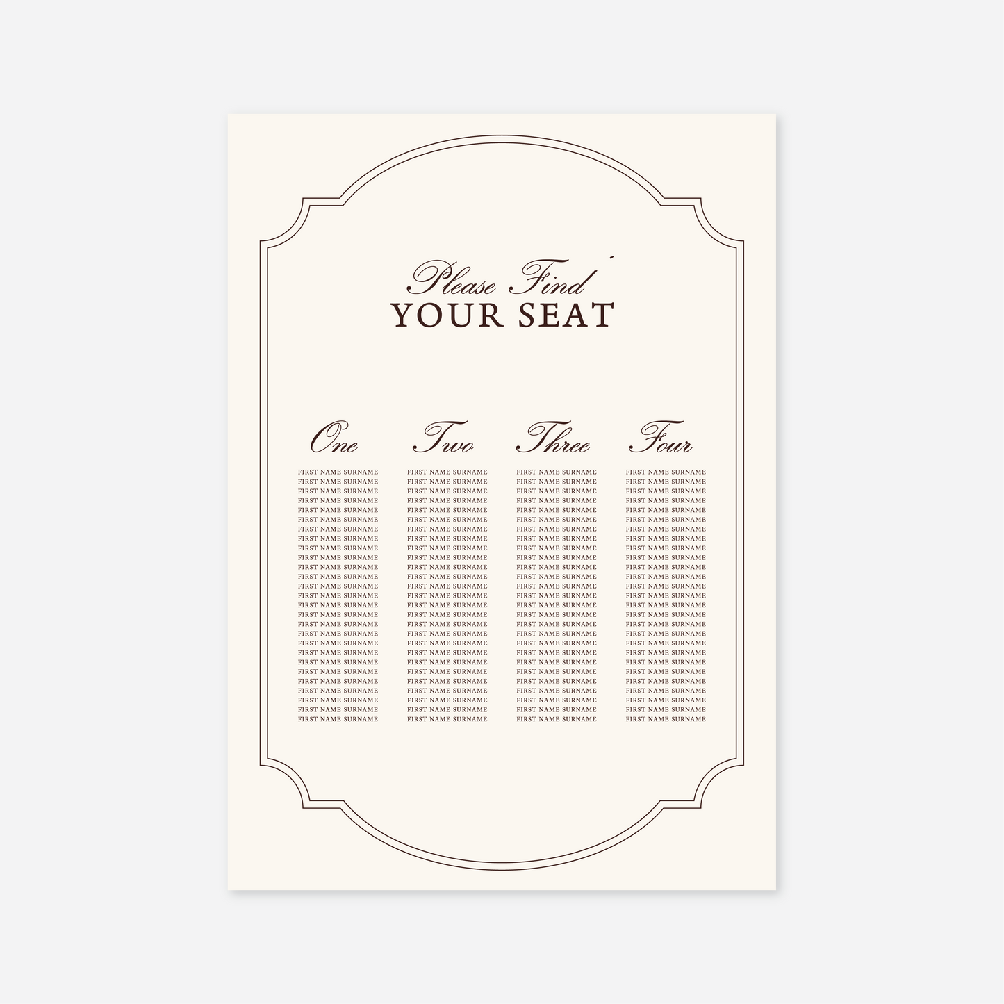 Heritage Seating Chart