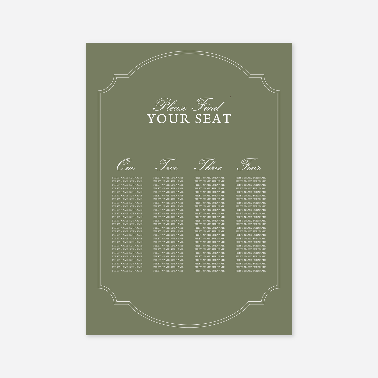 Heritage Seating Chart