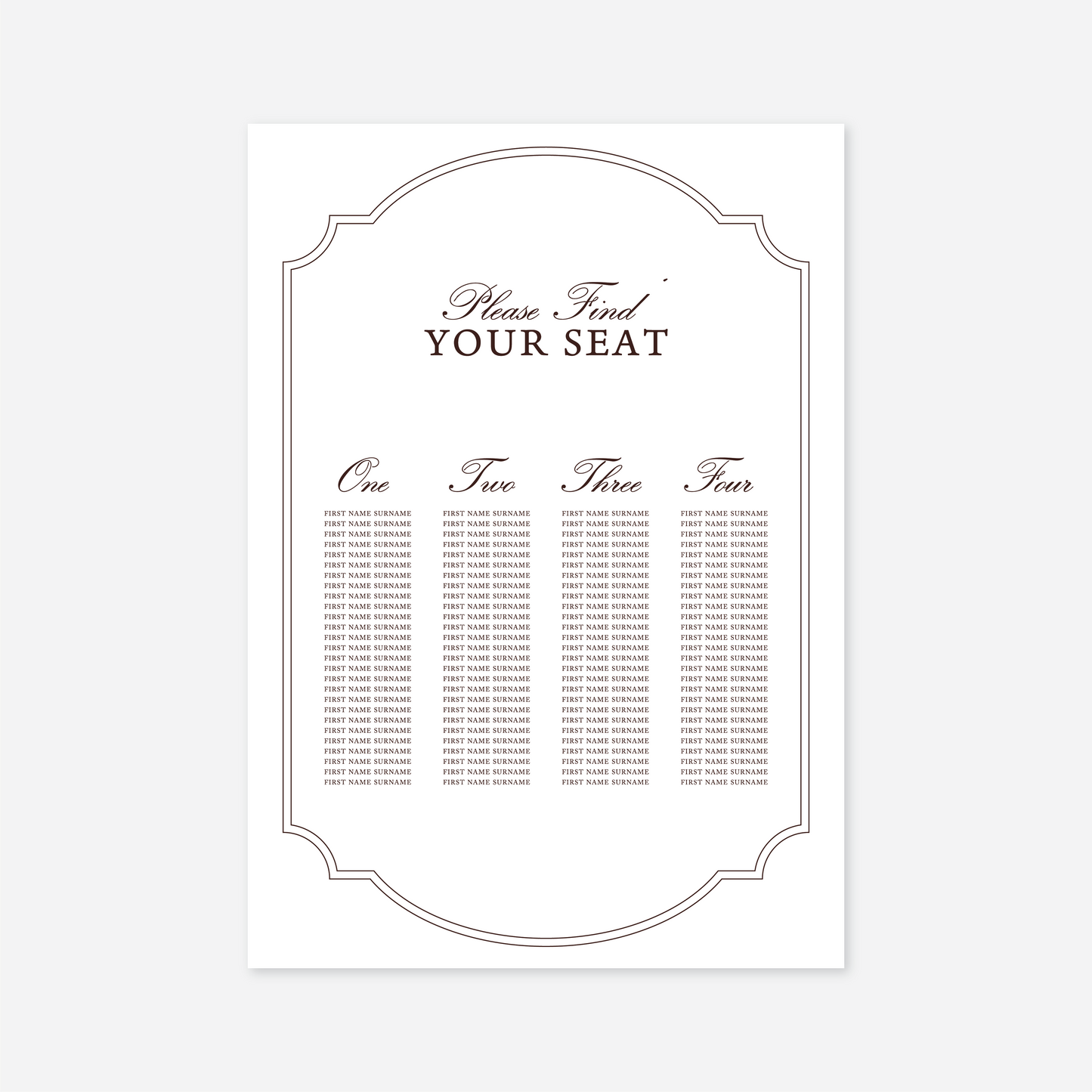 Heritage Seating Chart