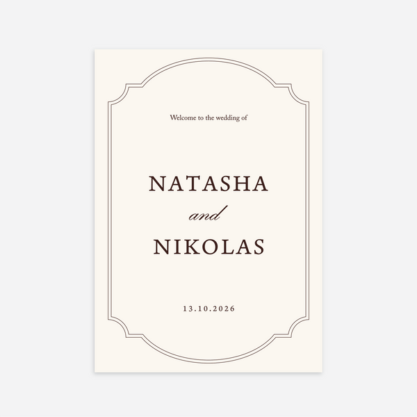 Heritage wedding welcome sign wedding stationery in Ivory — Just Hitched