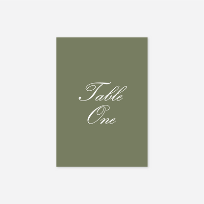 Classic wedding table number wedding stationery in Sage — Just Hitched