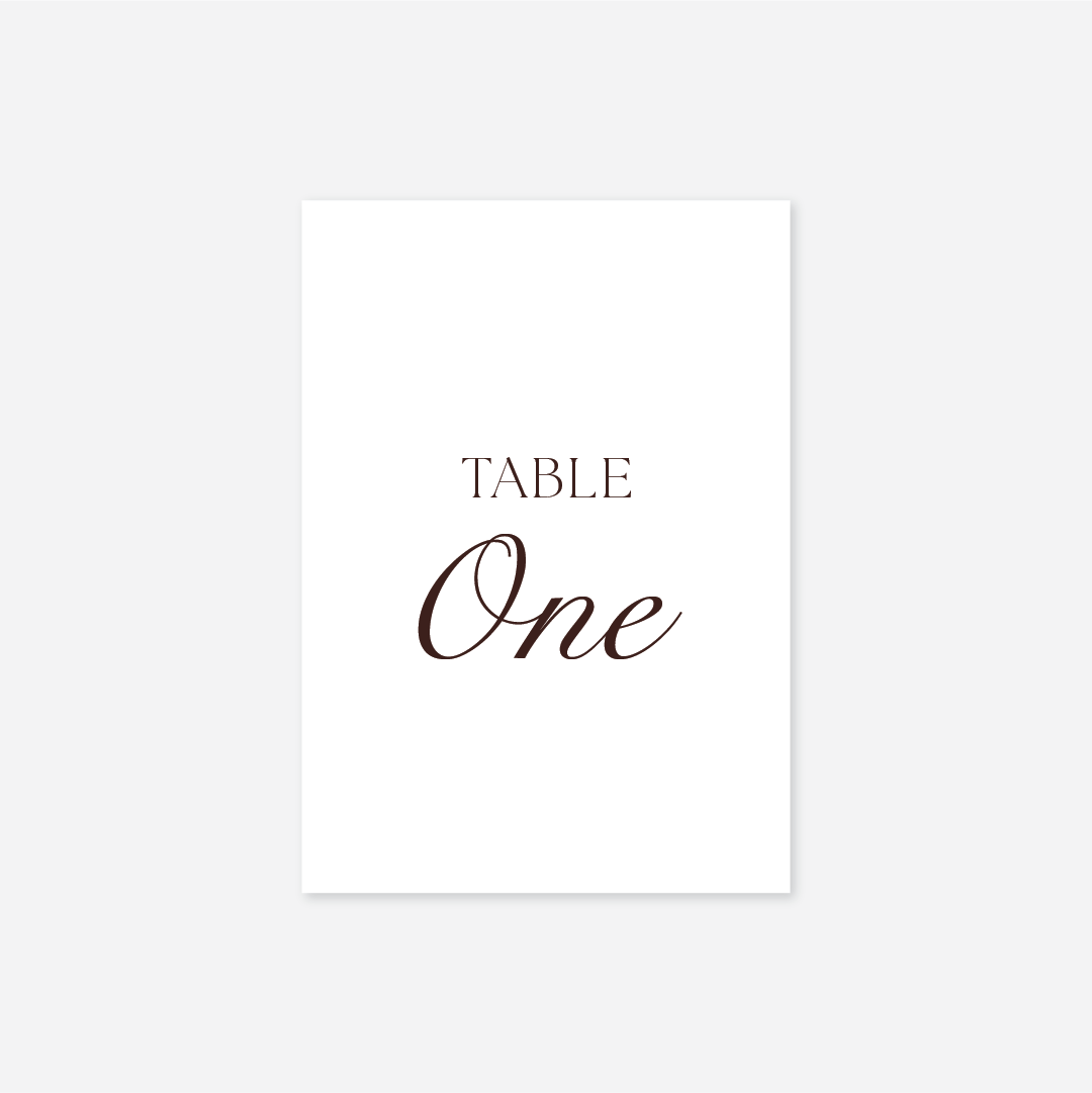 Romance wedding table number wedding stationery in White — Just Hitched