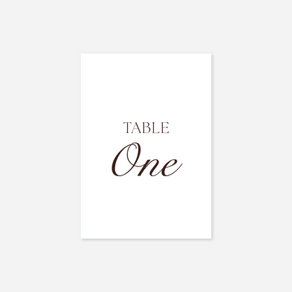 Romance wedding table number wedding stationery in White — Just Hitched