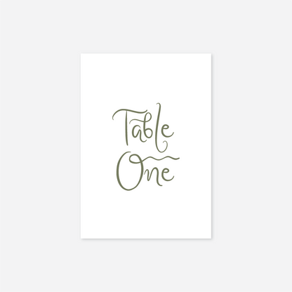 Whimsical wedding table number wedding stationery in White — Just Hitched