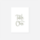 Whimsical wedding table number wedding stationery in White — Just Hitched