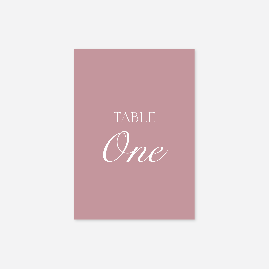 Romance Table Numbers - Dusty Rose