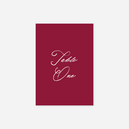 Elegance wedding table number wedding stationery in Cherry — Just Hitched