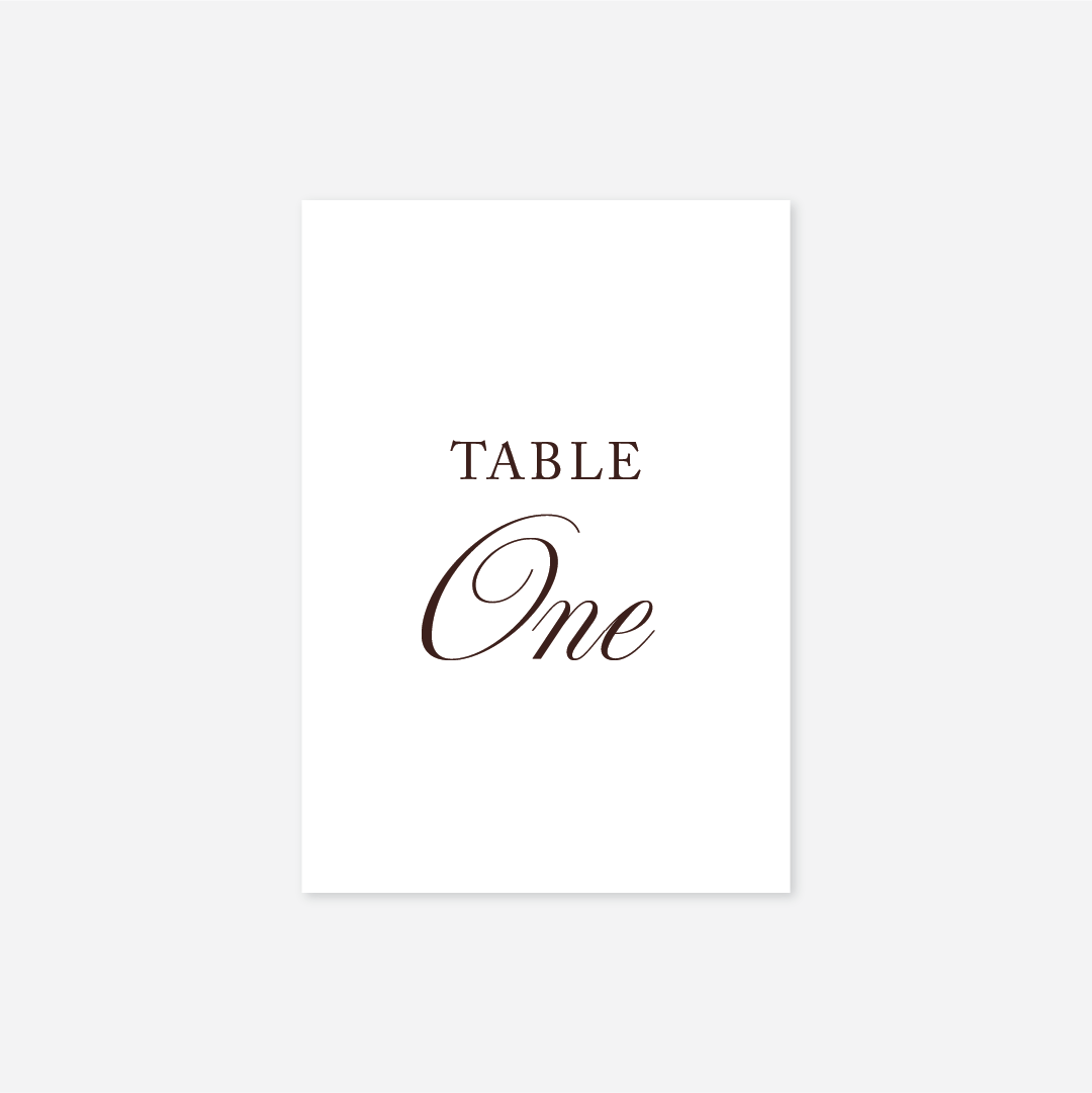 Heritage wedding table number wedding stationery in White — Just Hitched
