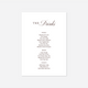 Classic wedding drinks menu wedding stationery in White — Just Hitched