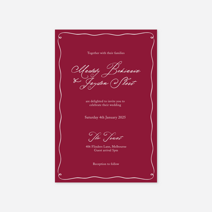 Elegance wedding invitation wedding stationery in Cherry Red — Just Hitched