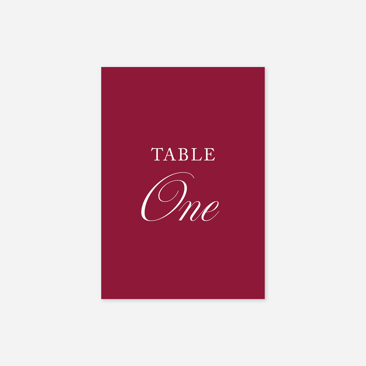 Classic wedding table number wedding stationery in Cherry — Just Hitched