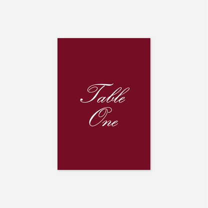 Classic wedding table number wedding stationery in Cherry — Just Hitched