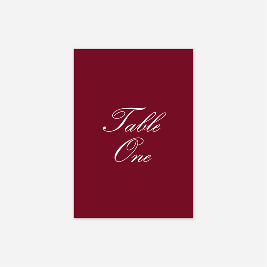 Classic wedding table number wedding stationery in White — Just Hitched