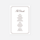 Heritage wedding drinks menu wedding stationery in White — Just Hitched