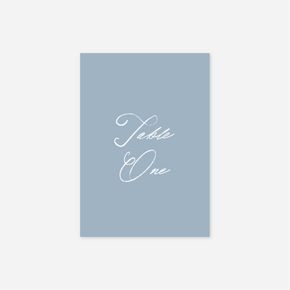 Elegance wedding table number wedding stationery in Blue — Just Hitched