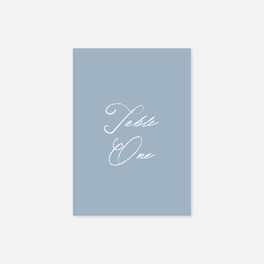 Elegance wedding table number wedding stationery in Blue — Just Hitched