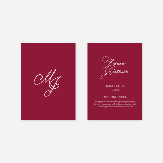 Elegance wedding details card wedding stationery in Blue — Just Hitched