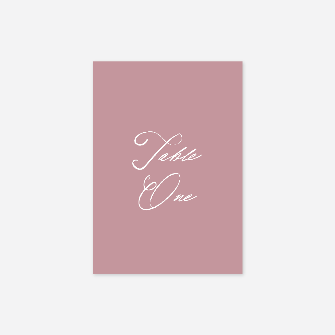 Elegance wedding table number wedding stationery in Rose — Just Hitched